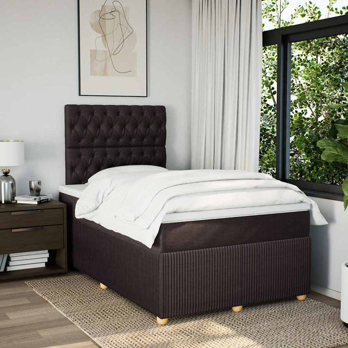 Pat box spring cu saltea, maro închis, 120x190 cm, textil - WALTI WALTI