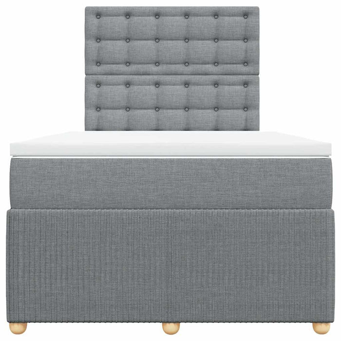 Pat box spring cu saltea, gri deschis, 120x190 cm, textil - WALTI WALTI