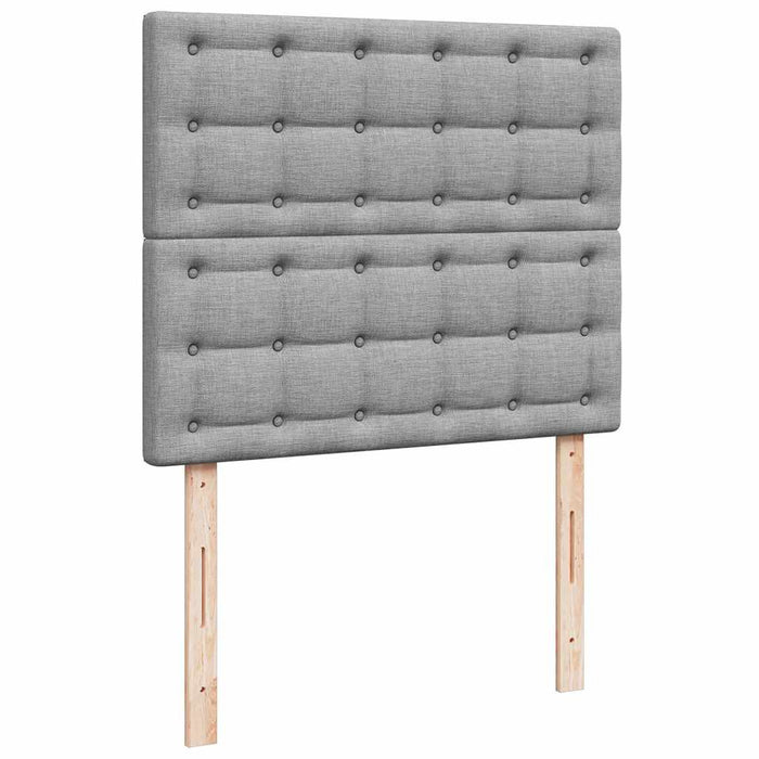 Pat box spring cu saltea, gri deschis, 120x190 cm, textil - WALTI WALTI