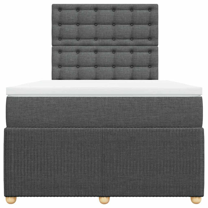 Pat box spring cu saltea, gri închis, 120x190 cm, textil - WALTI WALTI