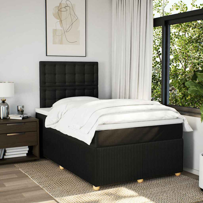 Pat box spring cu saltea, negru, 120x190 cm, catifea - WALTI WALTI