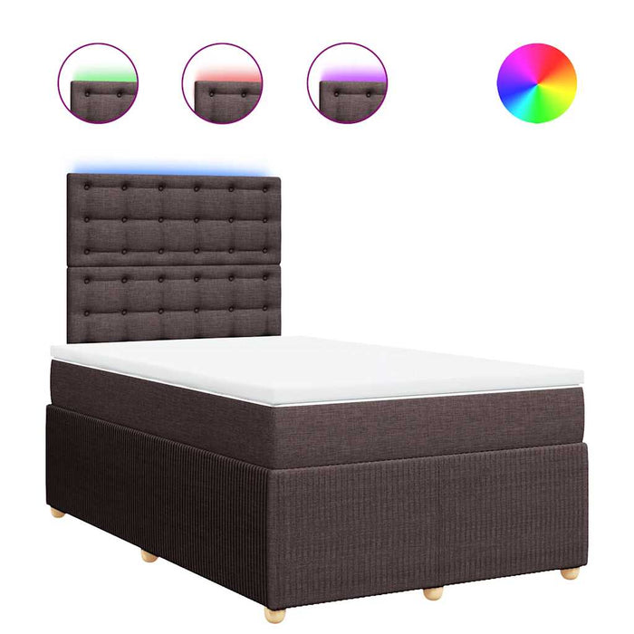 Pat box spring cu saltea, maro închis, 120x190 cm, textil - WALTI WALTI
