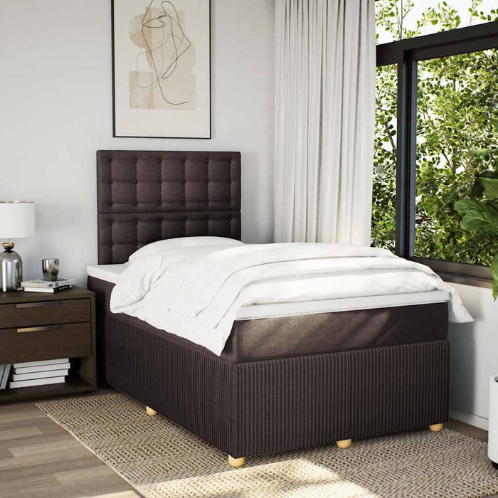 Pat box spring cu saltea, maro închis, 120x190 cm, textil - WALTI WALTI