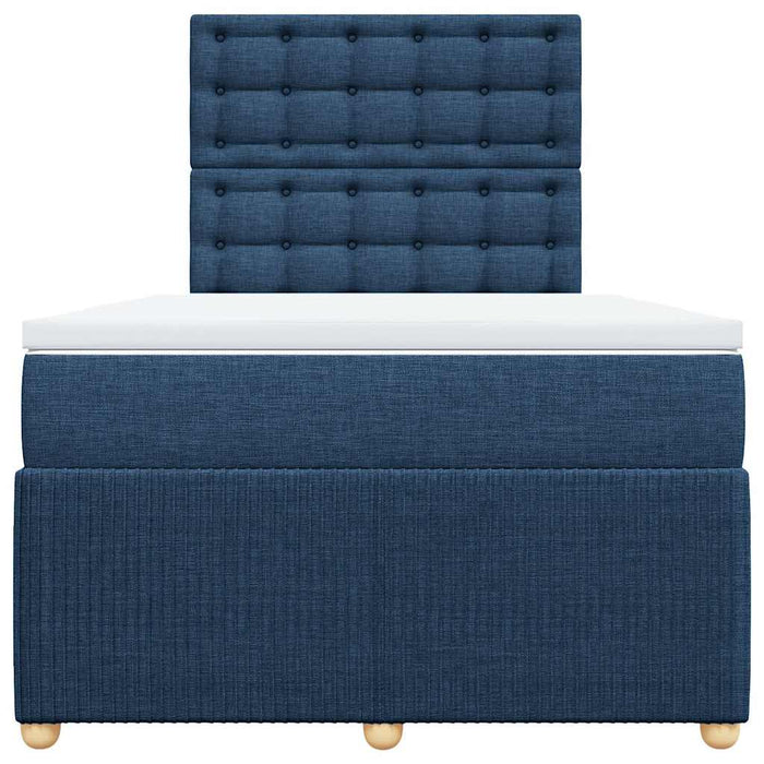 Pat box spring cu saltea, albastru, 120x190 cm, material textil - WALTI WALTI