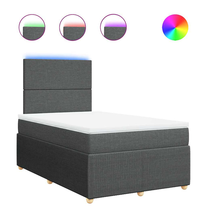 Pat box spring cu saltea, gri închis, 120x200 cm, textil - WALTI WALTI