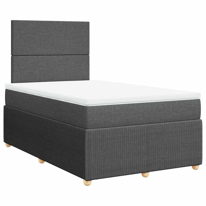Pat box spring cu saltea, gri închis, 120x200 cm, textil - WALTI WALTI