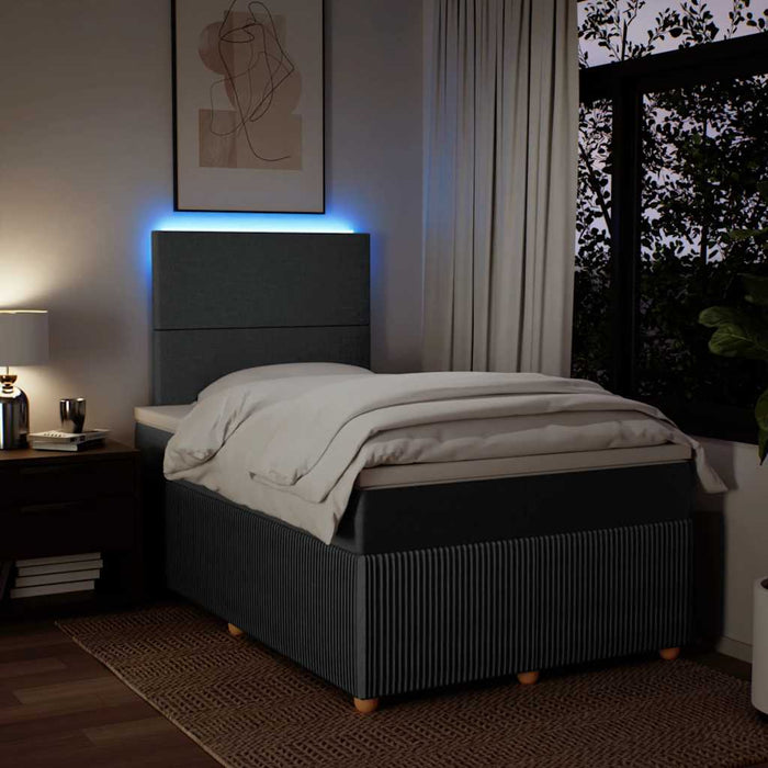 Pat box spring cu saltea, gri închis, 120x200 cm, textil - WALTI WALTI