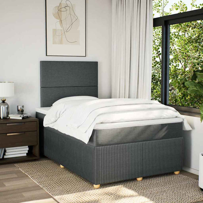 Pat box spring cu saltea, gri închis, 120x200 cm, textil - WALTI WALTI