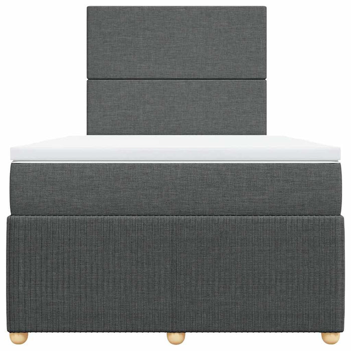 Pat box spring cu saltea, gri închis, 120x200 cm, textil - WALTI WALTI
