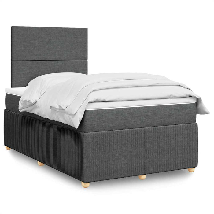 Pat box spring cu saltea, gri închis, 120x200 cm, textil - WALTI WALTI