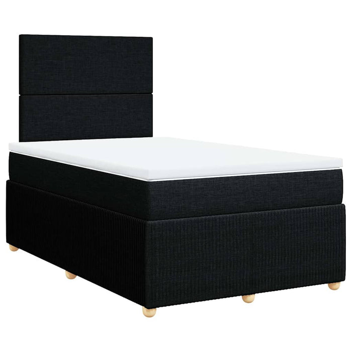 Pat box spring cu saltea, negru, 120x200 cm, textil - WALTI WALTI