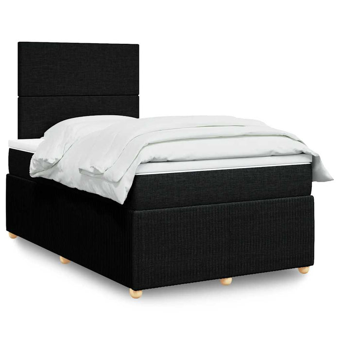 Pat box spring cu saltea, negru, 120x200 cm, textil - WALTI WALTI