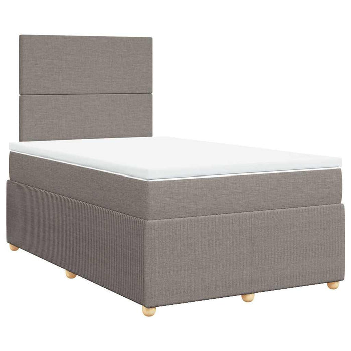 Pat box spring cu saltea, gri taupe, 120x200 cm, textil - WALTI WALTI