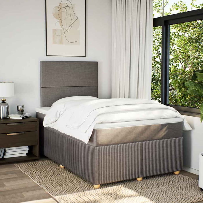 Pat box spring cu saltea, gri taupe, 120x200 cm, textil - WALTI WALTI