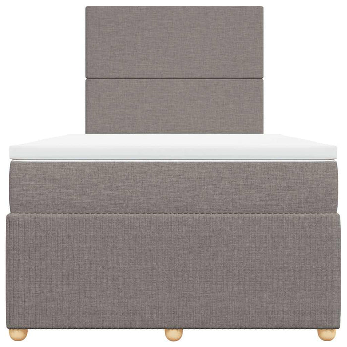 Pat box spring cu saltea, gri taupe, 120x200 cm, textil - WALTI WALTI