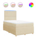 Pat box spring cu saltea, crem, 120x200 cm, textil - WALTI WALTI