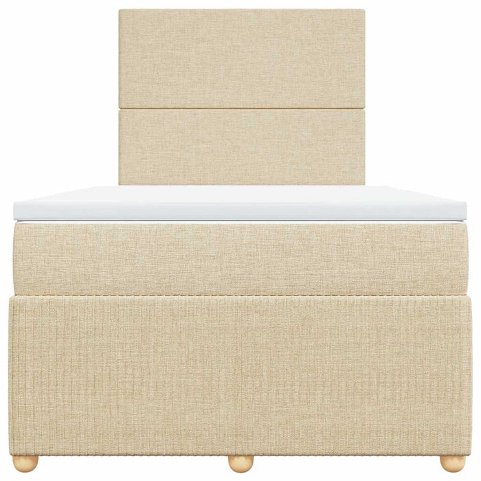 Pat box spring cu saltea, crem, 120x200 cm, textil - WALTI WALTI