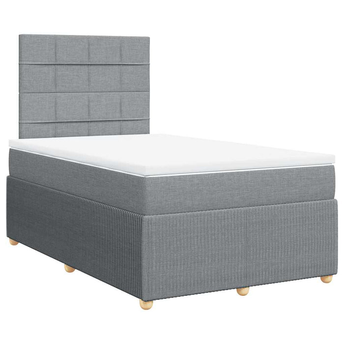 Pat continental cu saltea, gri deschis, 120x200 cm, textil - WALTI WALTI