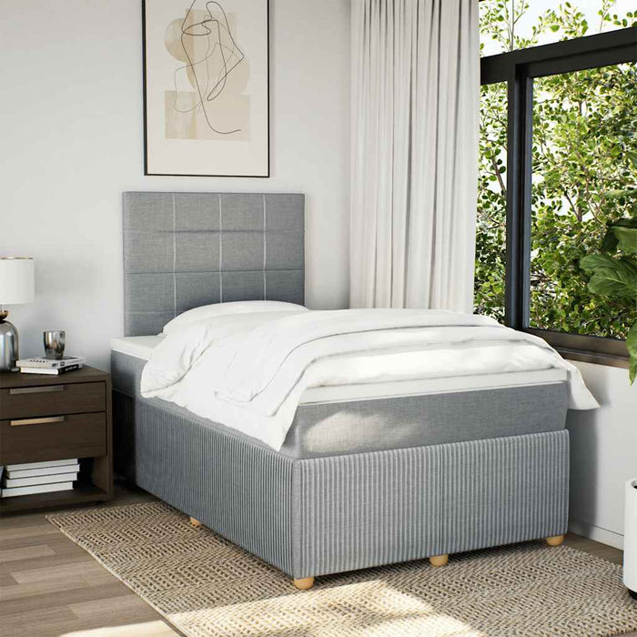Pat continental cu saltea, gri deschis, 120x200 cm, textil - WALTI WALTI