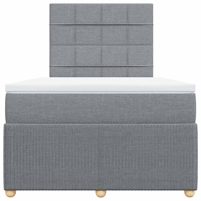 Pat continental cu saltea, gri deschis, 120x200 cm, textil - WALTI WALTI