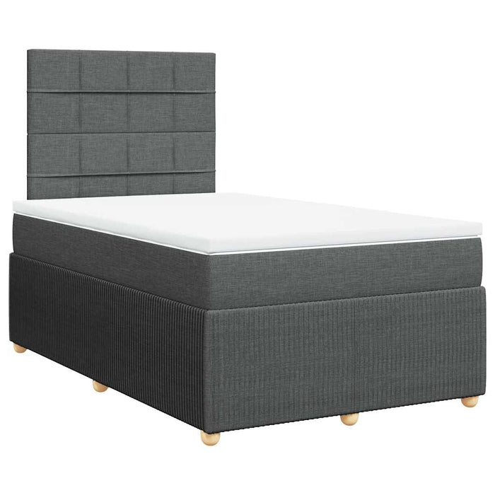 Pat box spring cu saltea, gri închis, 120x200 cm, textil - WALTI WALTI