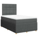 Pat box spring cu saltea, gri închis, 120x200 cm, textil - WALTI WALTI