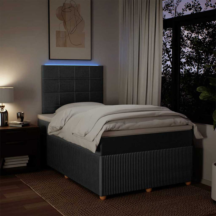 Pat box spring cu saltea, gri închis, 120x200 cm, textil - WALTI WALTI
