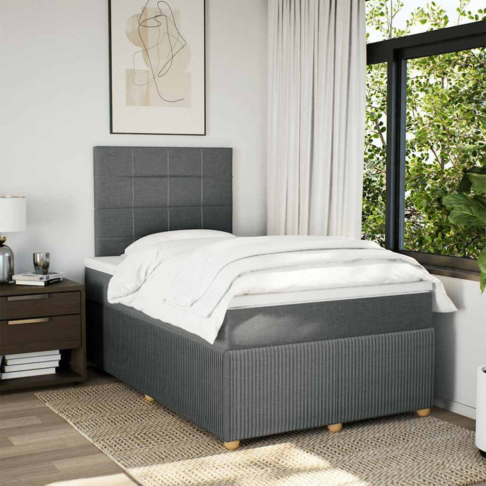 Pat box spring cu saltea, gri închis, 120x200 cm, textil - WALTI WALTI