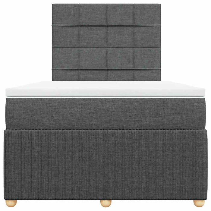 Pat box spring cu saltea, gri închis, 120x200 cm, textil - WALTI WALTI