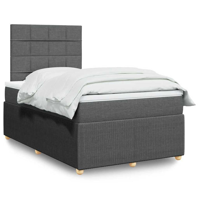 Pat box spring cu saltea, gri închis, 120x200 cm, textil - WALTI WALTI