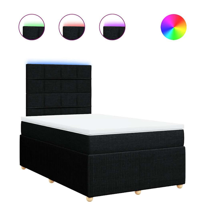 Pat box spring cu saltea, negru, 120x200 cm, textil - WALTI WALTI