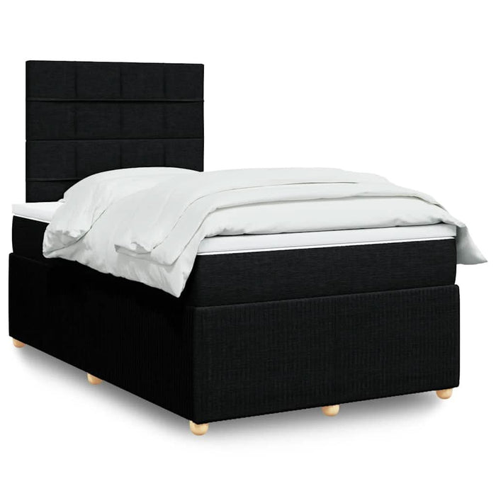 Pat box spring cu saltea, negru, 120x200 cm, textil - WALTI WALTI
