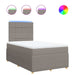 Pat box spring cu saltea, gri taupe, 120x200 cm, textil - WALTI WALTI