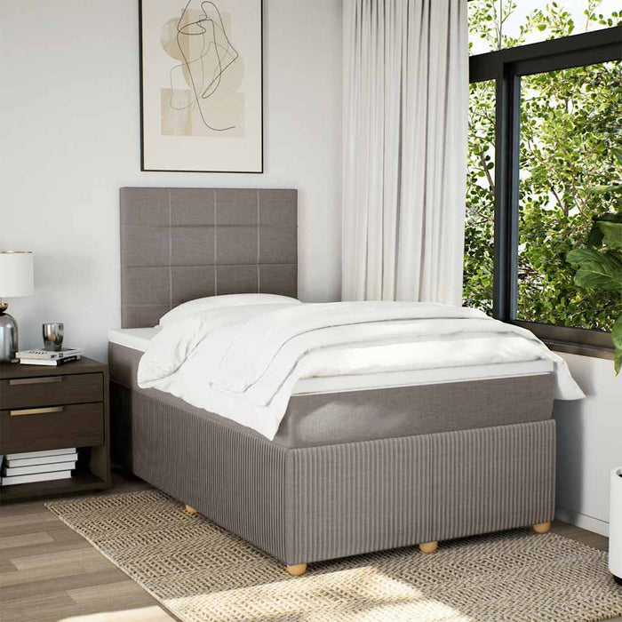 Pat box spring cu saltea, gri taupe, 120x200 cm, textil - WALTI WALTI