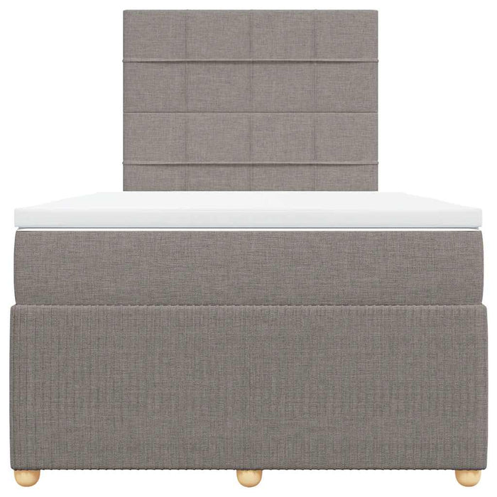 Pat box spring cu saltea, gri taupe, 120x200 cm, textil - WALTI WALTI