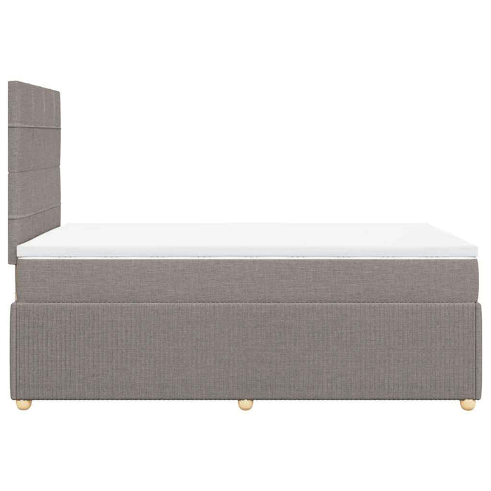 Pat box spring cu saltea, gri taupe, 120x200 cm, textil - WALTI WALTI