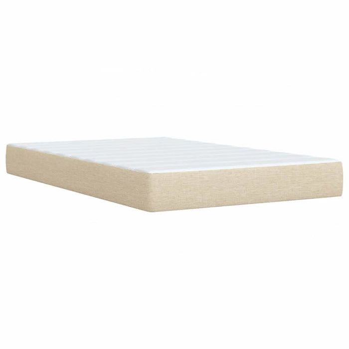 Pat box spring cu saltea, crem, 120x200 cm, textil - WALTI WALTI
