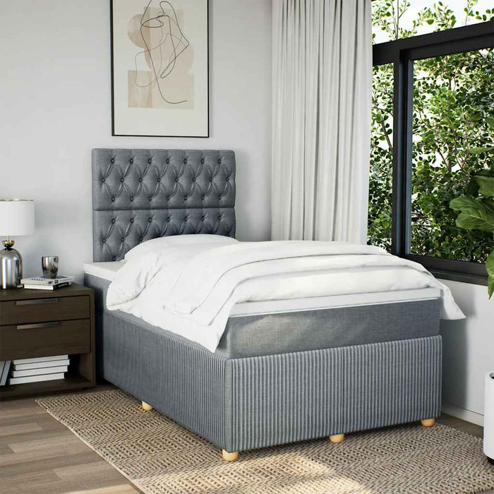 Pat continental cu saltea, gri deschis, 120x200 cm, textil - WALTI WALTI