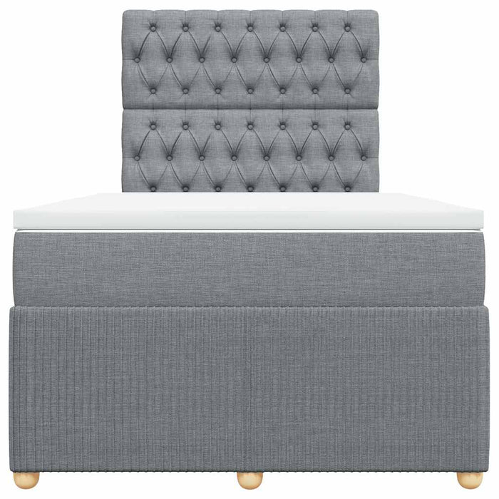 Pat continental cu saltea, gri deschis, 120x200 cm, textil - WALTI WALTI