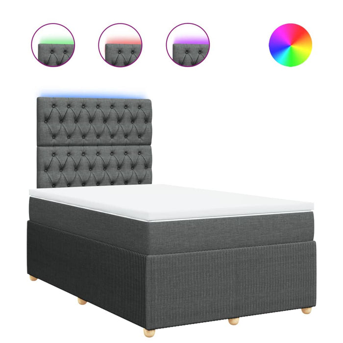 Pat box spring cu saltea, gri închis, 120x200 cm, textil - WALTI WALTI