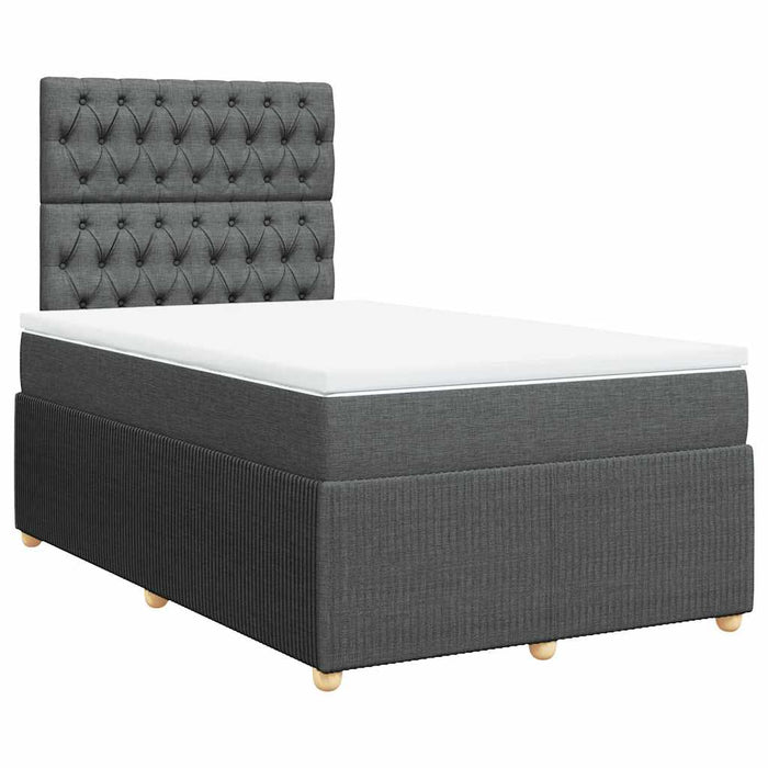 Pat box spring cu saltea, gri închis, 120x200 cm, textil - WALTI WALTI