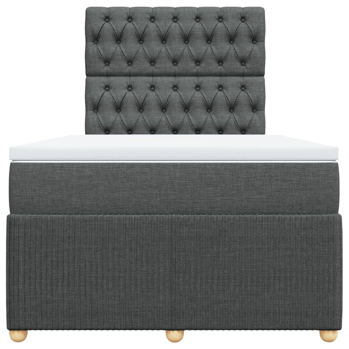 Pat box spring cu saltea, gri închis, 120x200 cm, textil - WALTI WALTI