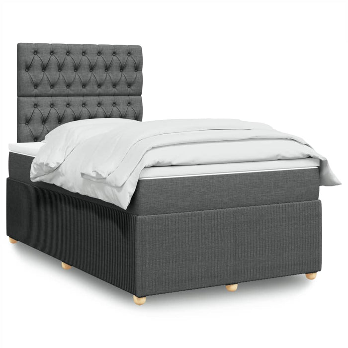 Pat box spring cu saltea, gri închis, 120x200 cm, textil - WALTI WALTI