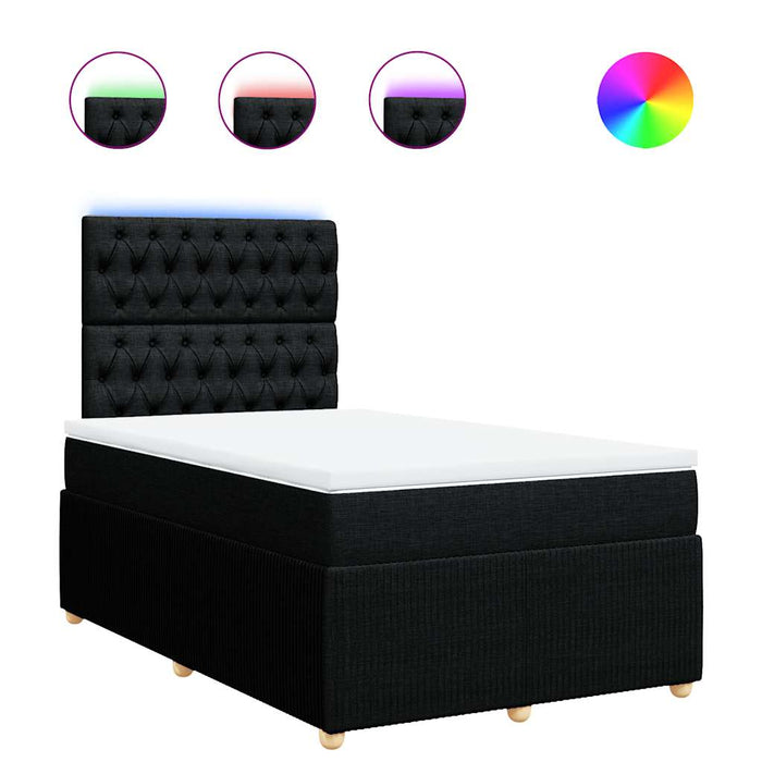 Pat box spring cu saltea, negru, 120x200 cm, textil - WALTI WALTI