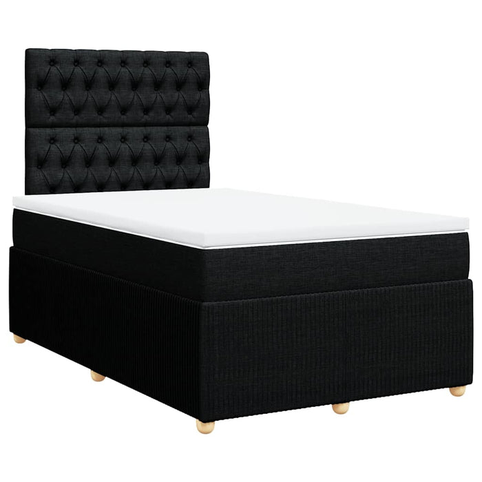 Pat box spring cu saltea, negru, 120x200 cm, textil - WALTI WALTI