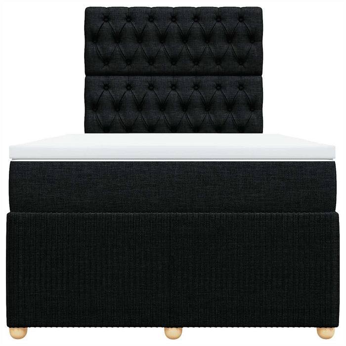 Pat box spring cu saltea, negru, 120x200 cm, textil - WALTI WALTI
