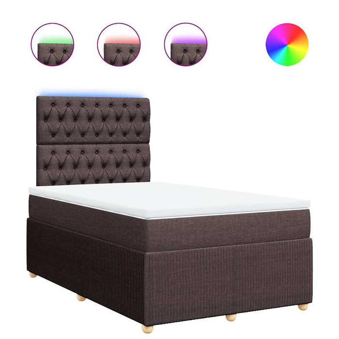 Pat box spring cu saltea, maro închis, 120x200 cm, textil - WALTI WALTI