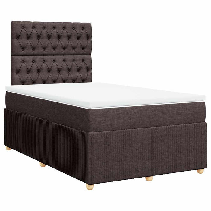 Pat box spring cu saltea, maro închis, 120x200 cm, textil - WALTI WALTI