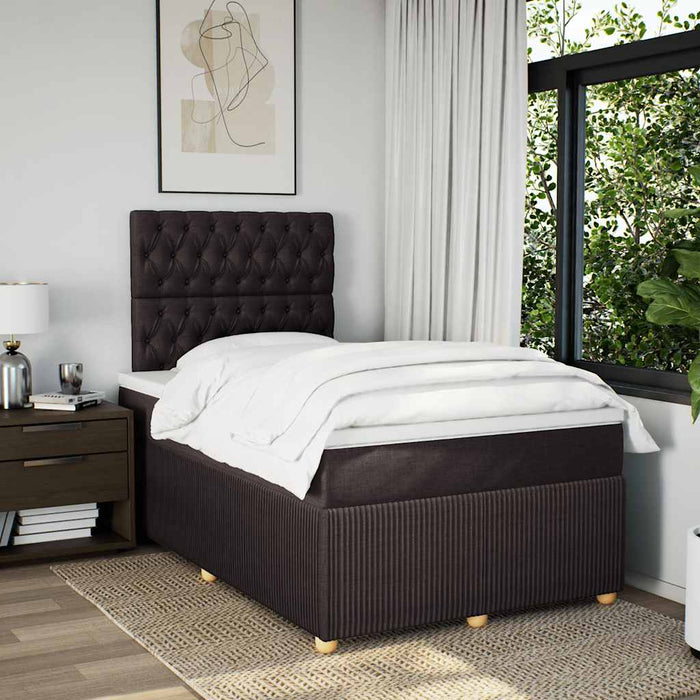Pat box spring cu saltea, maro închis, 120x200 cm, textil - WALTI WALTI