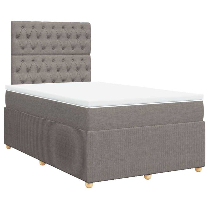 Pat box spring cu saltea, gri taupe, 120x200 cm, textil - WALTI WALTI